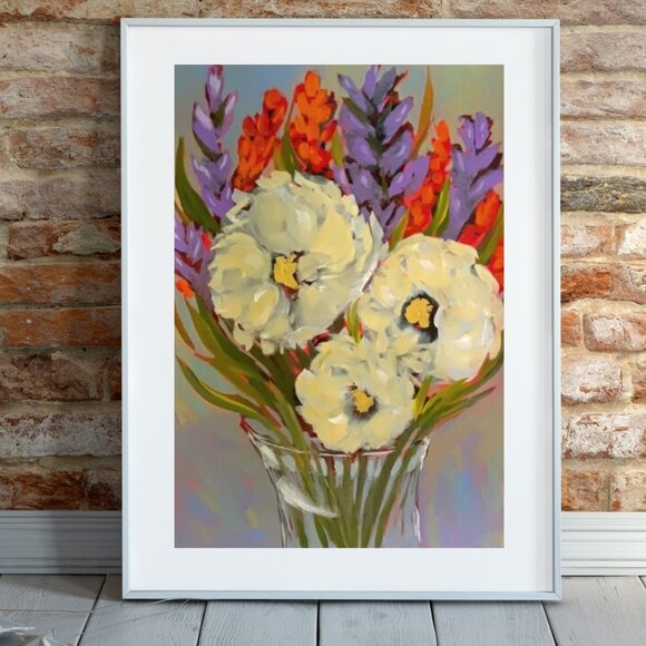 Acrylic Original Floral Painting  Fashion Wall Decor Whispers of Spring Flowers - Picture 3 of 7